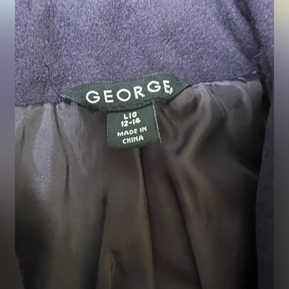 GEORGE GIRLS DEEP PURPLE PEA COAT SIZE LARGE  (12-14) - Picture 7 of 10